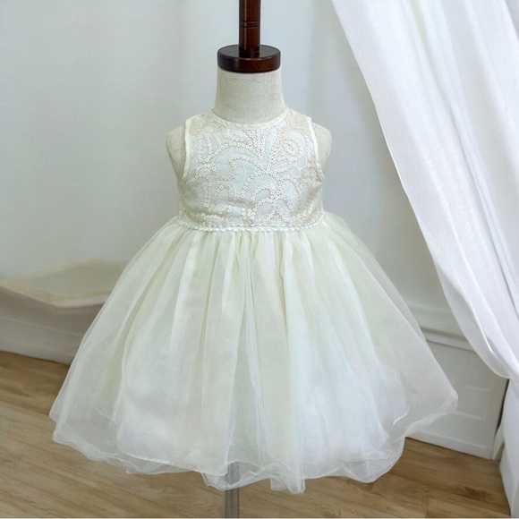 Marmellata Baby Girl’s Ivory Sequin and Tulle Dress - Picture 6 of 16